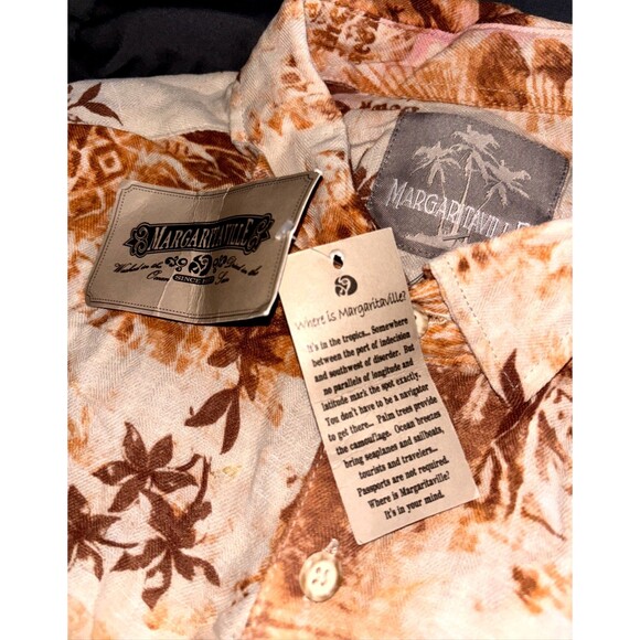 Margaritaville Button Shirt Size 2XL Men’s Soft Silk/Linen All Over Print Summer - Picture 4 of 5